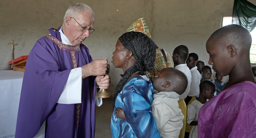 Father Edward Schoellmann, M.M. celebrates Mass (Tanzania)