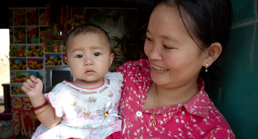 Mother holding her baby (Cambodia)