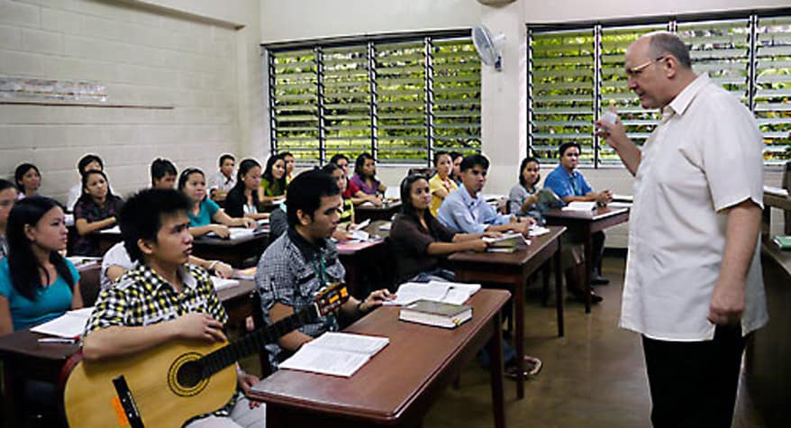 Father James Kroeger, M.M. teaching (Philippines)